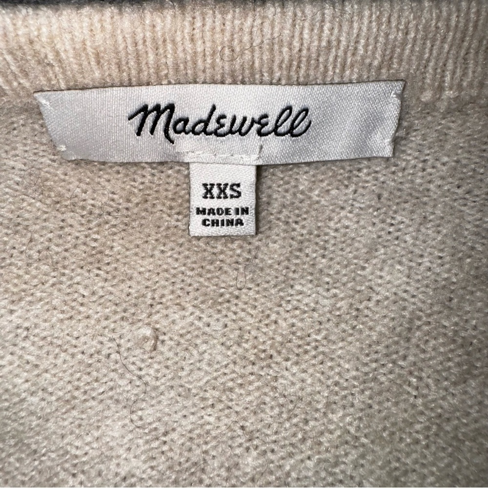 Madewell Ryder Stripe Cardigan Cream Pink color Block Color Stripped Sweater XXS - Picture 15 of 15